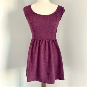 Eyelash Couture Magenta Knit Fit and Flare Dress